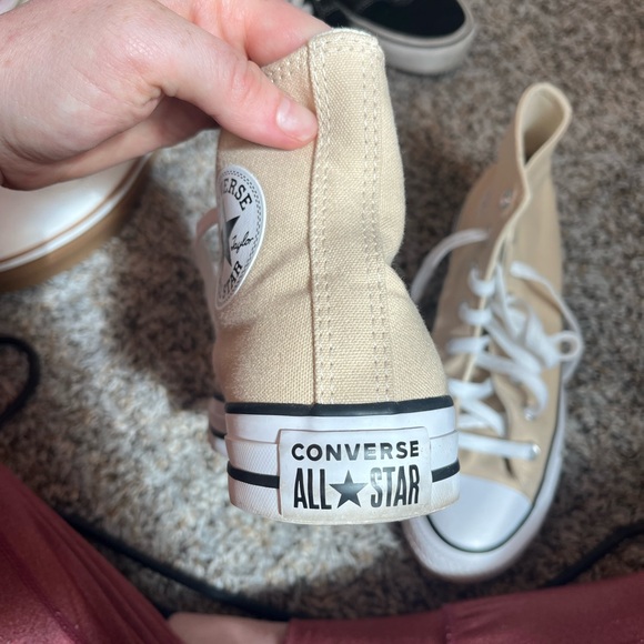 Converse Tan Canvas High-Tops - Picture 3 of 5